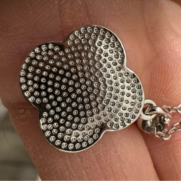 Neiman Marcus Stainless Steel Black Lucky Clover Necklace - Picture 4 of 5